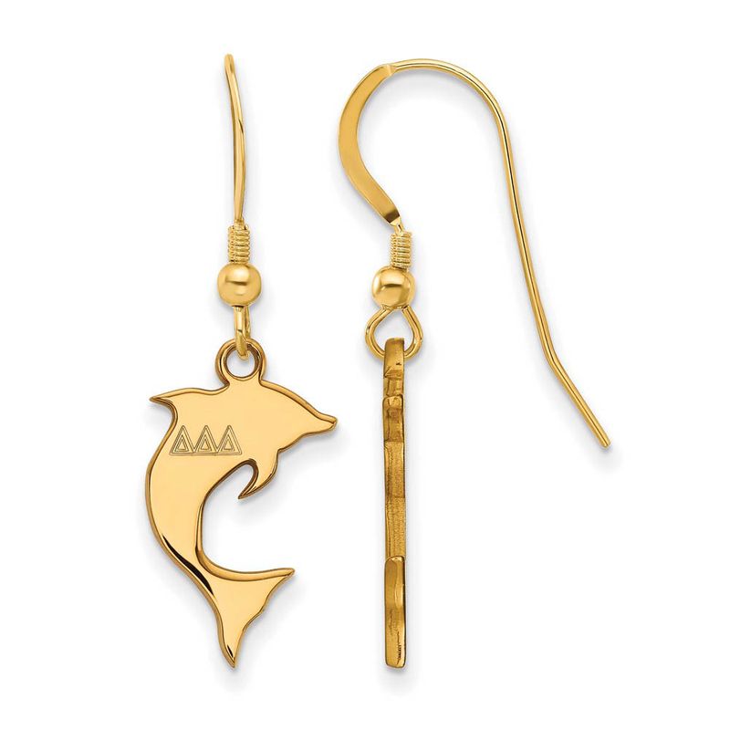 14k Plated Silver Delta Delta Delta Small Dangle Earrings